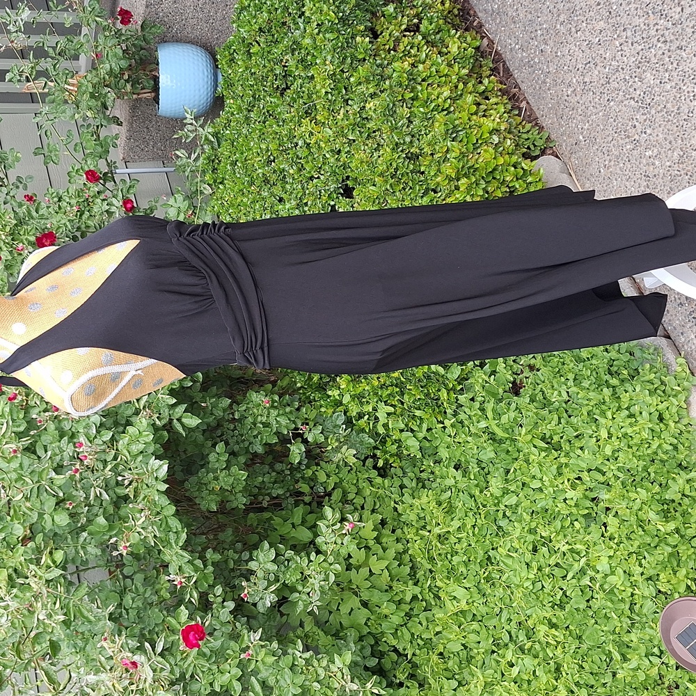 Vintage 90s Y2k Black Halter Dress with Asymmetrical Hem Plus Size 18W Whimsical - Picture 5 of 9